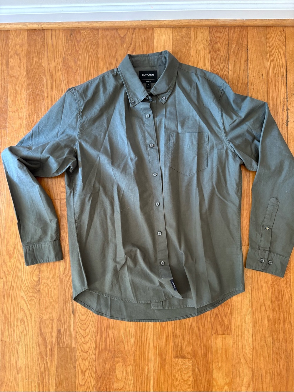 Bonobos Olive Green Button-Down Dress Shirt